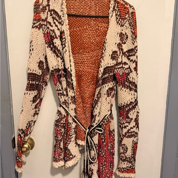Anthropologie Sweaters - Rare Anthropologie Moth Pleiades Paisley Knit Open Cardigan